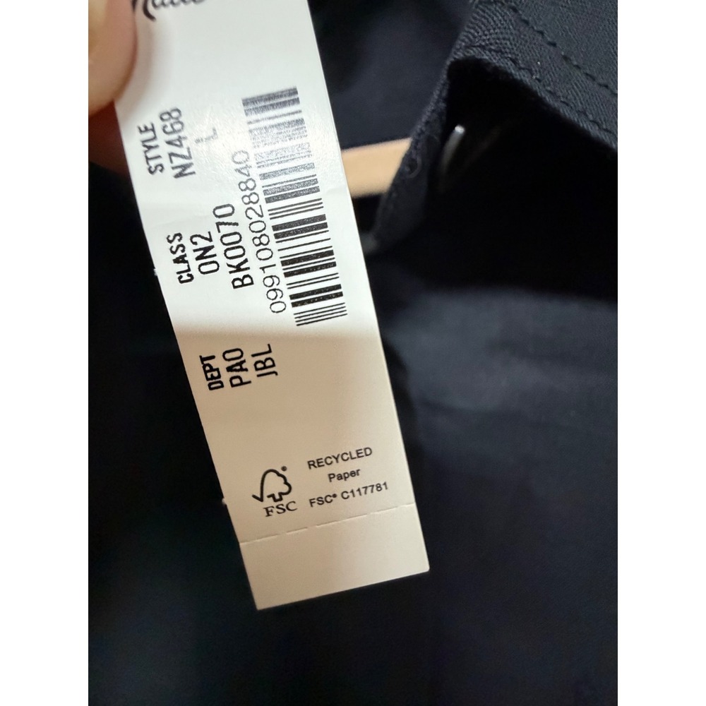 Madewell Straight-Hem Shirt in Linen-Cotton Blend Black Large NZ468 Button Up - Picture 6 of 8